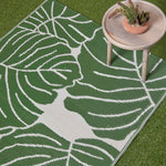 Luxury Outdoor Rug Waterproof Reversible For Garden Patio 100% Recycled, Green Ada Botanical | 180cm x 270cm | Green