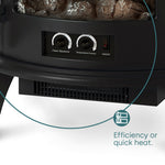 Electric Fireplace Heater Black With Thermostat And Safety Cut Off