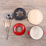 Breeins 2l Cast Iron Fondue Pot Set