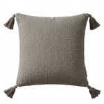 Pure Handmade Cotton Muslin Cushion With Cover | 45cm x 45cm | Grey
