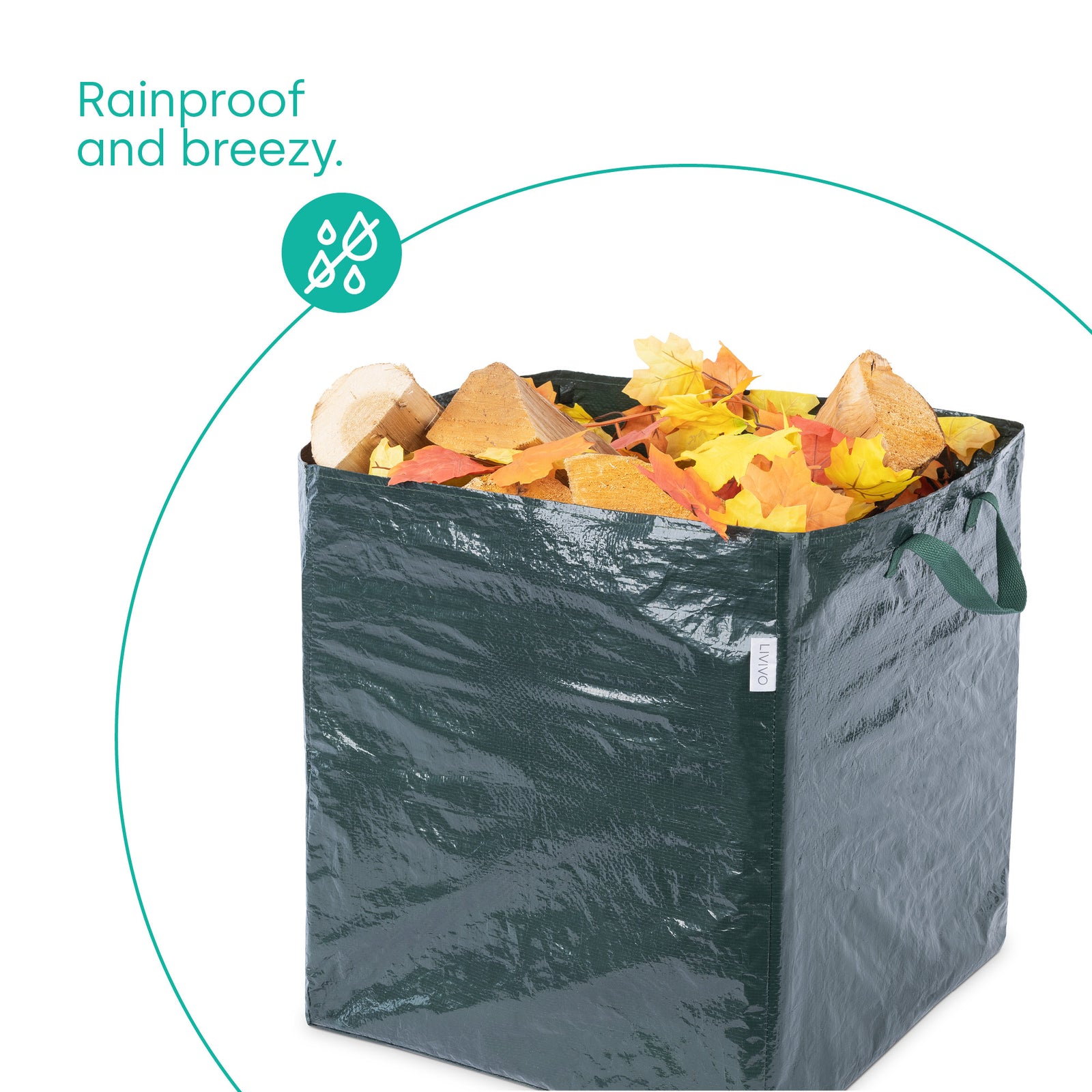 Livivo 82l Garden Waste Bags Set Of 2 Tear Resistant Waterproof Rubbish Sacks