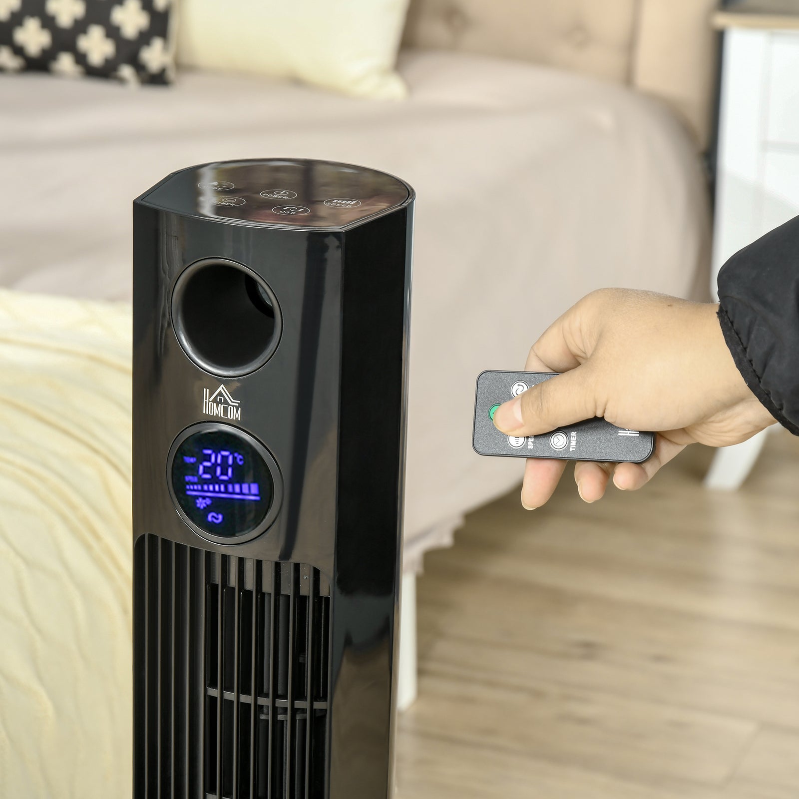 HOMCOM Aroma Tower Fan Cooling For Bedroom W/ Oscillating