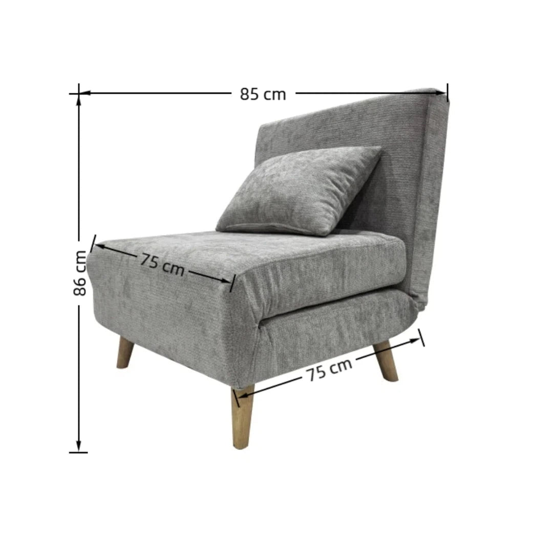 Joel Uno Single Chair Sofa Bed | One Size | Grey