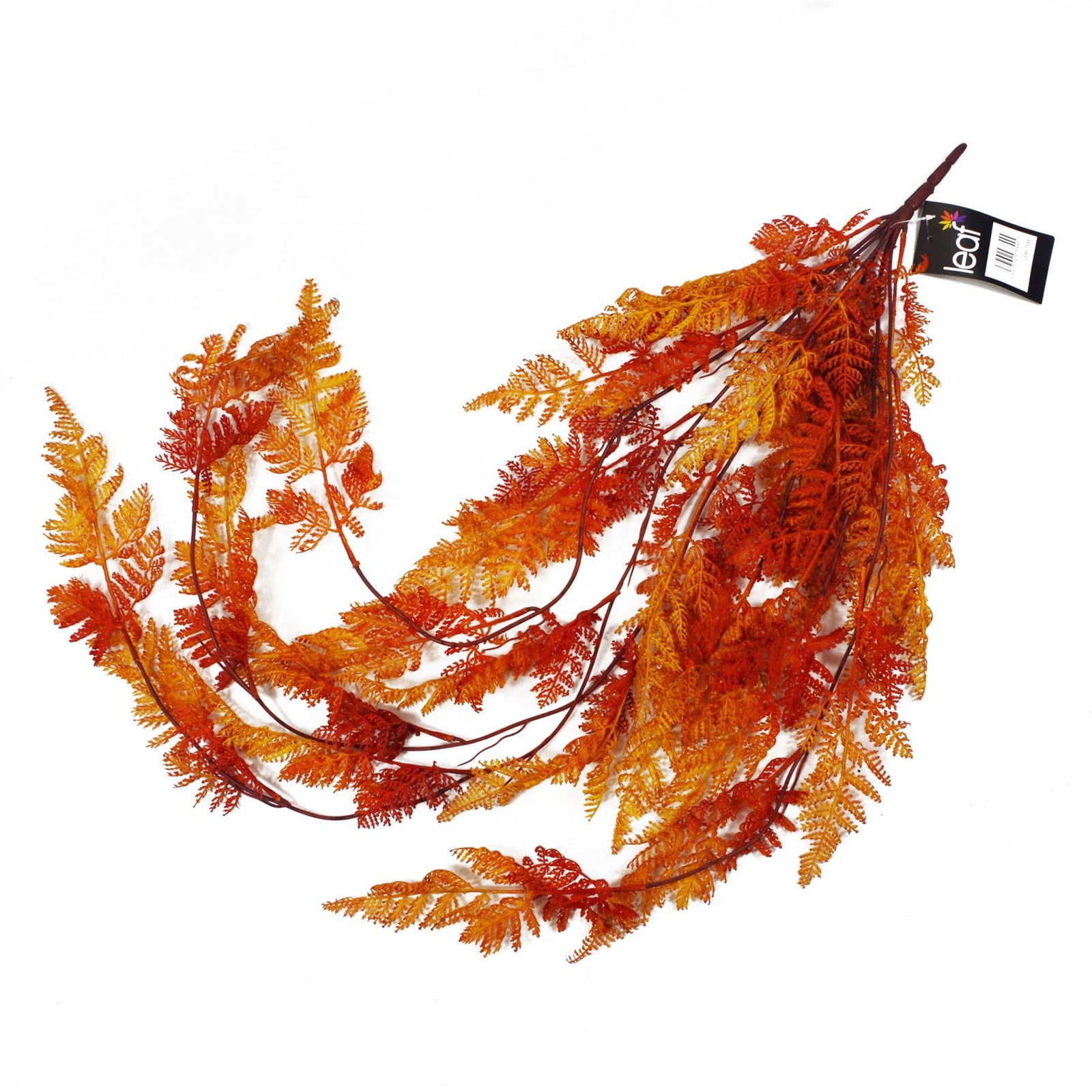 Artificial Hanging Maidenhair Fern Plant Autumn Orange 100cm