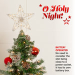 Light Up Star Tree Topper - Silver