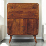 Artisan Furniture Solid Mango Wood Curved Nordic Charm Cabinet