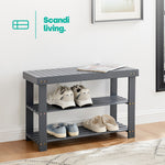 Bamboo 2-tier Shoe Bench - Grey