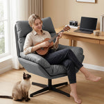 Accent Chair With 360° Swivel | Dark Grey