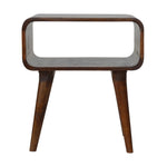 Solid Wood Curved Open Chestnut Bedside