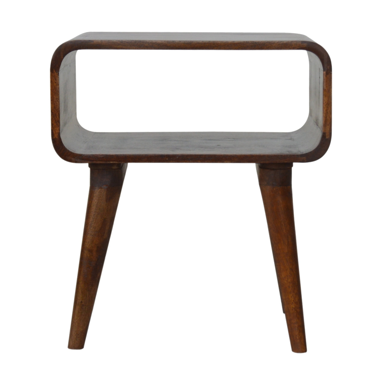Solid Wood Curved Open Chestnut Bedside