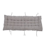Outdoor Bench Cushion Grey Checkered Thick Padded Seat Pad With Ties For Garden Or Patio Furniture | Large