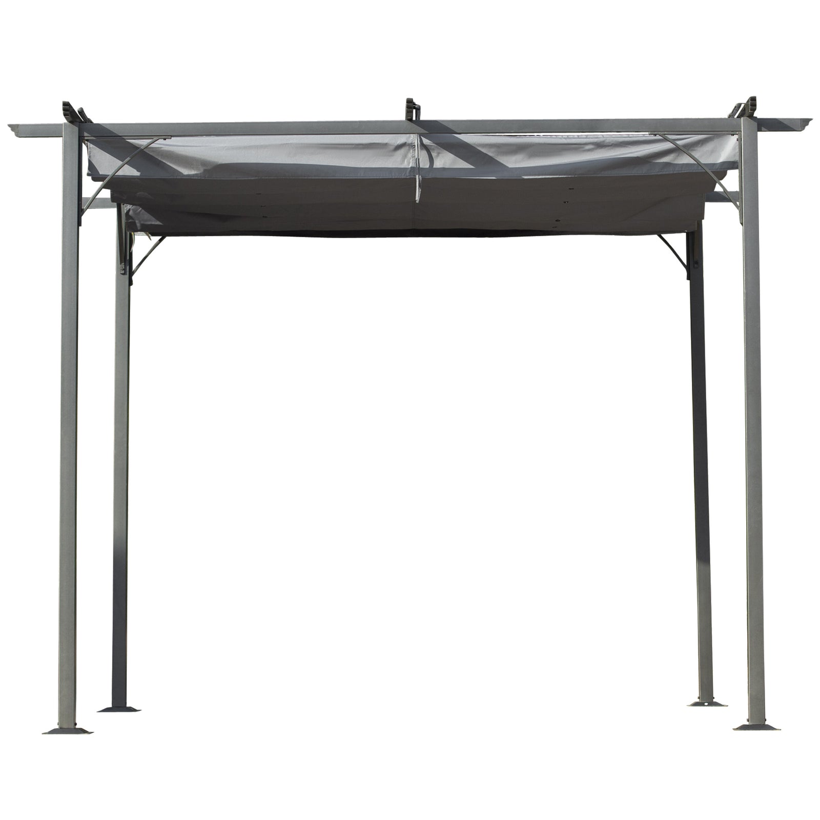 3x3m Outdoor Pergola Metal Gazebo Porch Awning Canopy | Grey