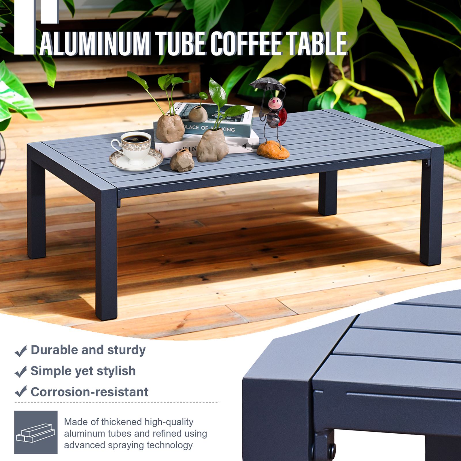Malibu Aluminium 5 Seat Lounge Set In Grey With Olefin Cushions & Syn-teak Arms | Grey