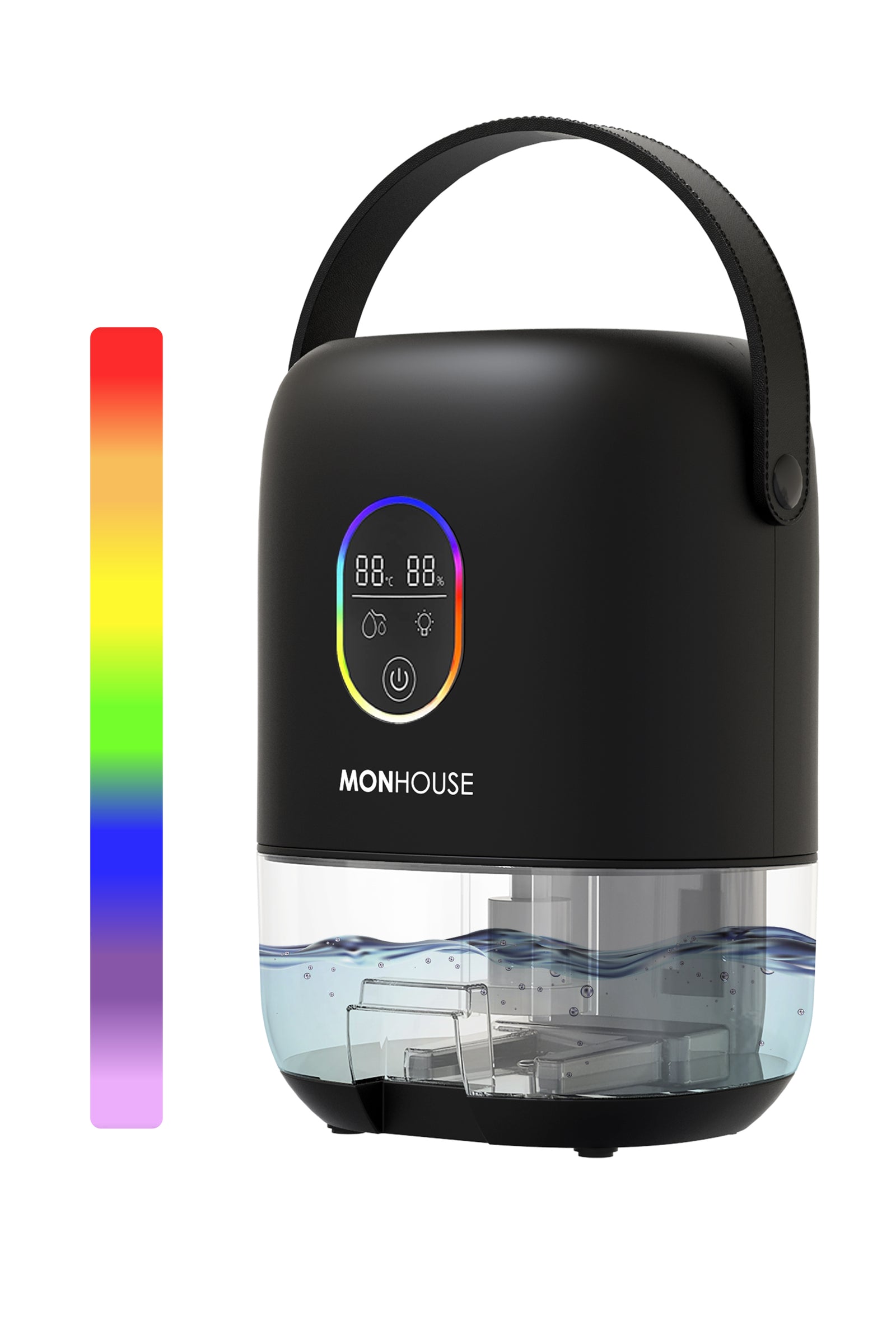 1000ml Electric Dehumidifier - Quiet Touch Screen Auto Shut Off | One Size | Black
