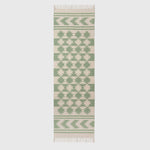 Turin Green & Natural Kilim Cotton Rug | 200cm | Green
