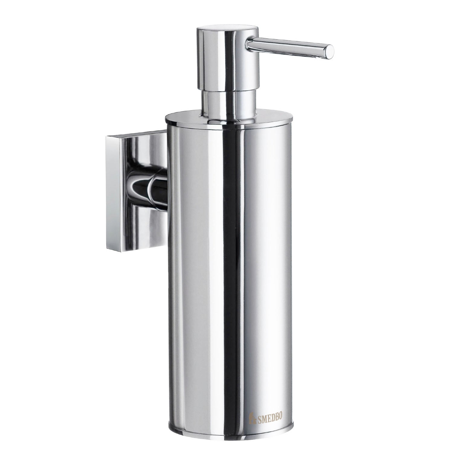 Wall Mounted 150ml Soap Dispenser With Square Back Plate | Polished Chrome