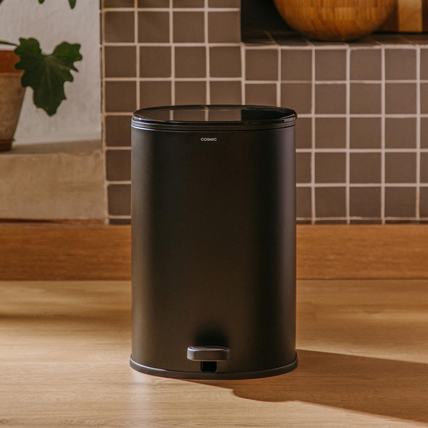 Bathroom Bin 5l, Pedal, Soft-close, Bucket, Essentials Collection | Black