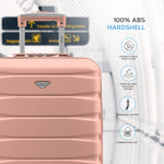 55x40x20cm Lightweight Luggage Hard Shell Cabin Suitcase 60+ Airlines Approved - Carry On Case - 4 Wheels | 55 x 40 x 20cm | Rose Gold
