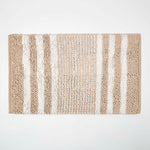 Chenille Stripe Bath Mat | 50 x 80cm | Beige