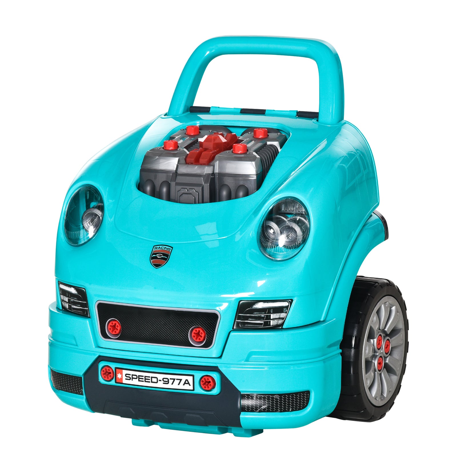 Kids Truck Engine Toy Set W/ Horn, Light, Car Key, For Ages 3-5 Years | Green