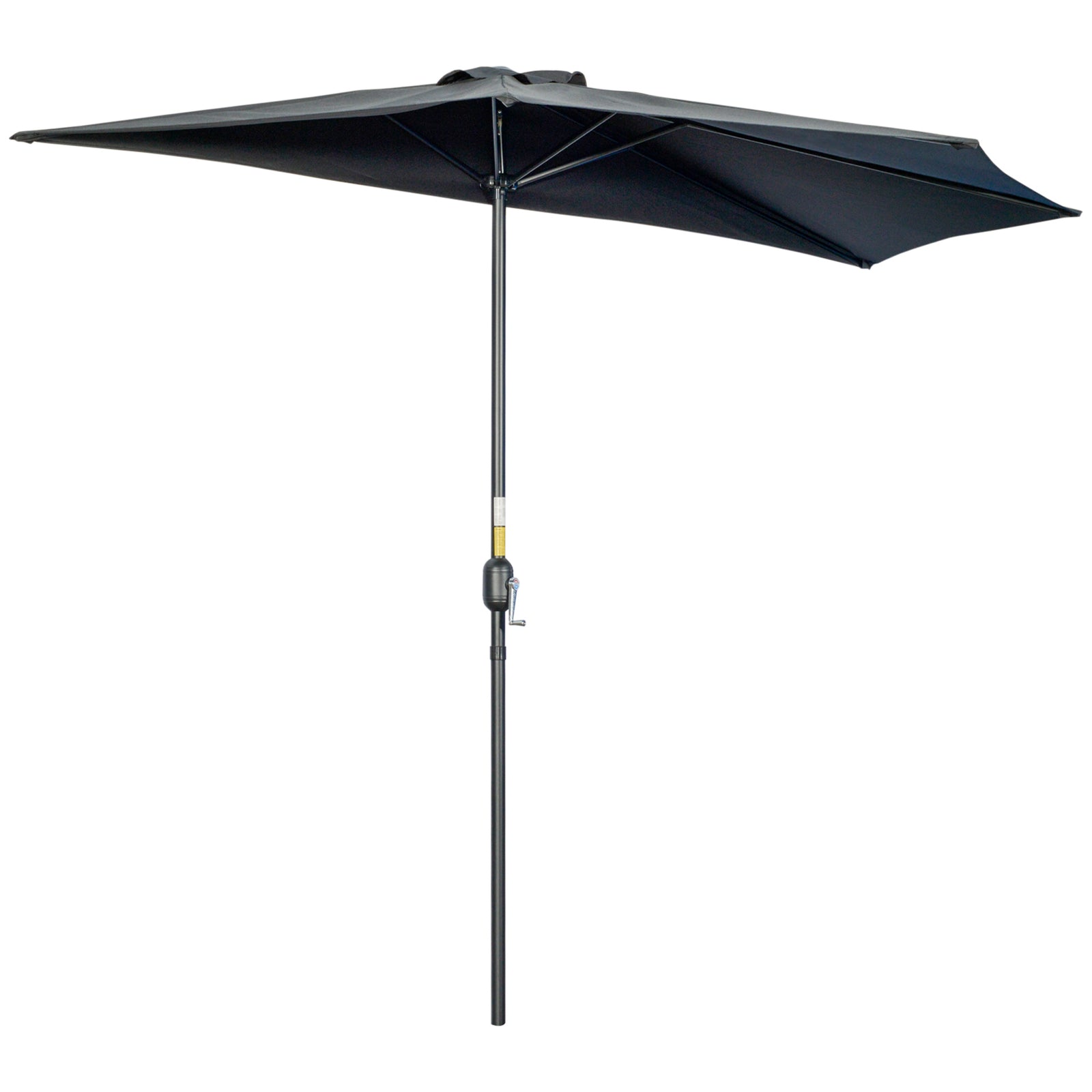 3m Half Round Parasol Balcony Shade | Black