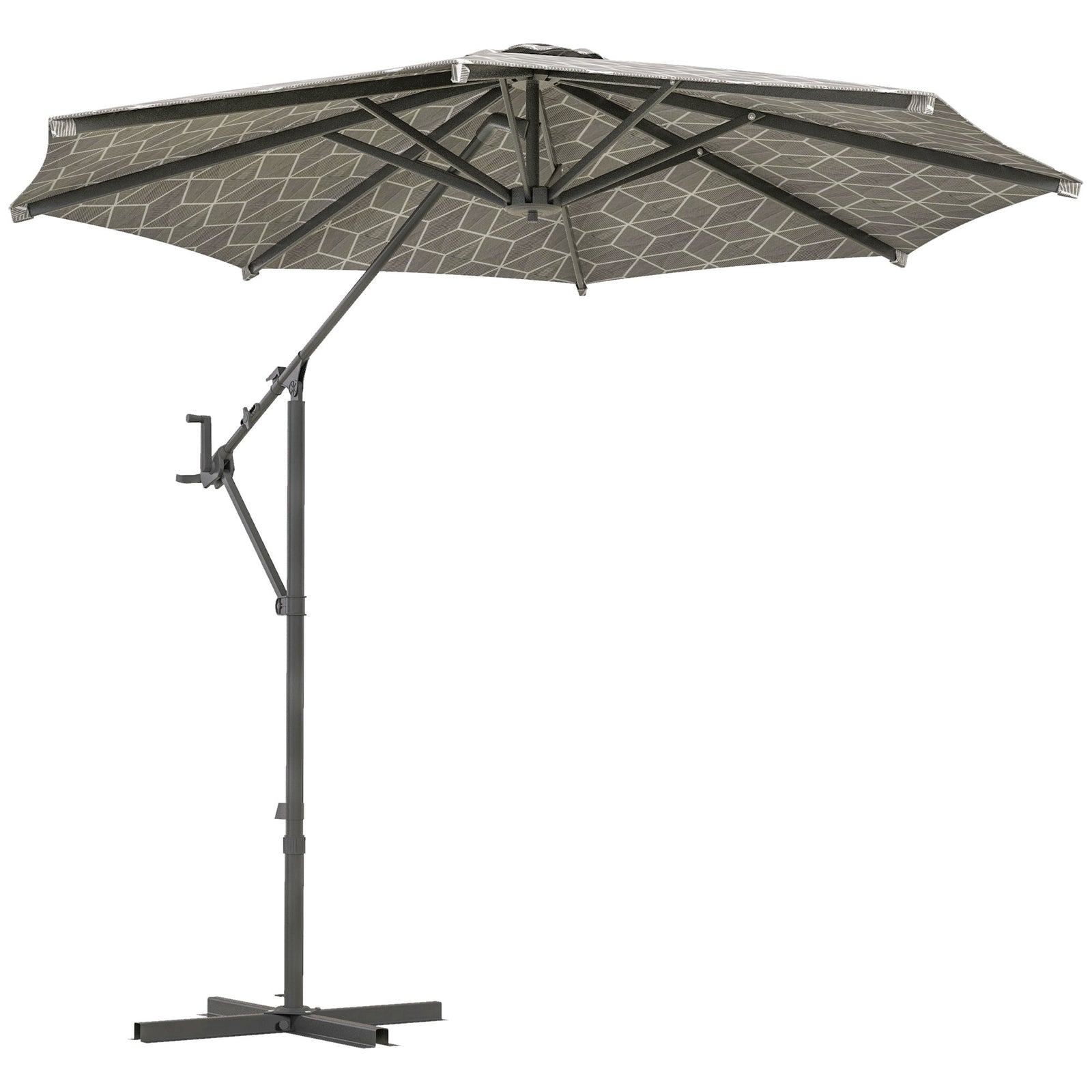 Convertible Cantilever/market Parasol W/ Base, 360°