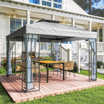 3 X 3(m) Patio Gazebo Canopy Garden Pavilion W/ 2 Tier Roof | Light Grey