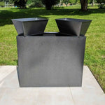 Long Zinc Galvanised Tall Trough Planter | 120cm x 40cm x 100cm | Silver Black