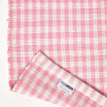 Cotton Gingham Check Rug Hand Woven | 170cm | Pink