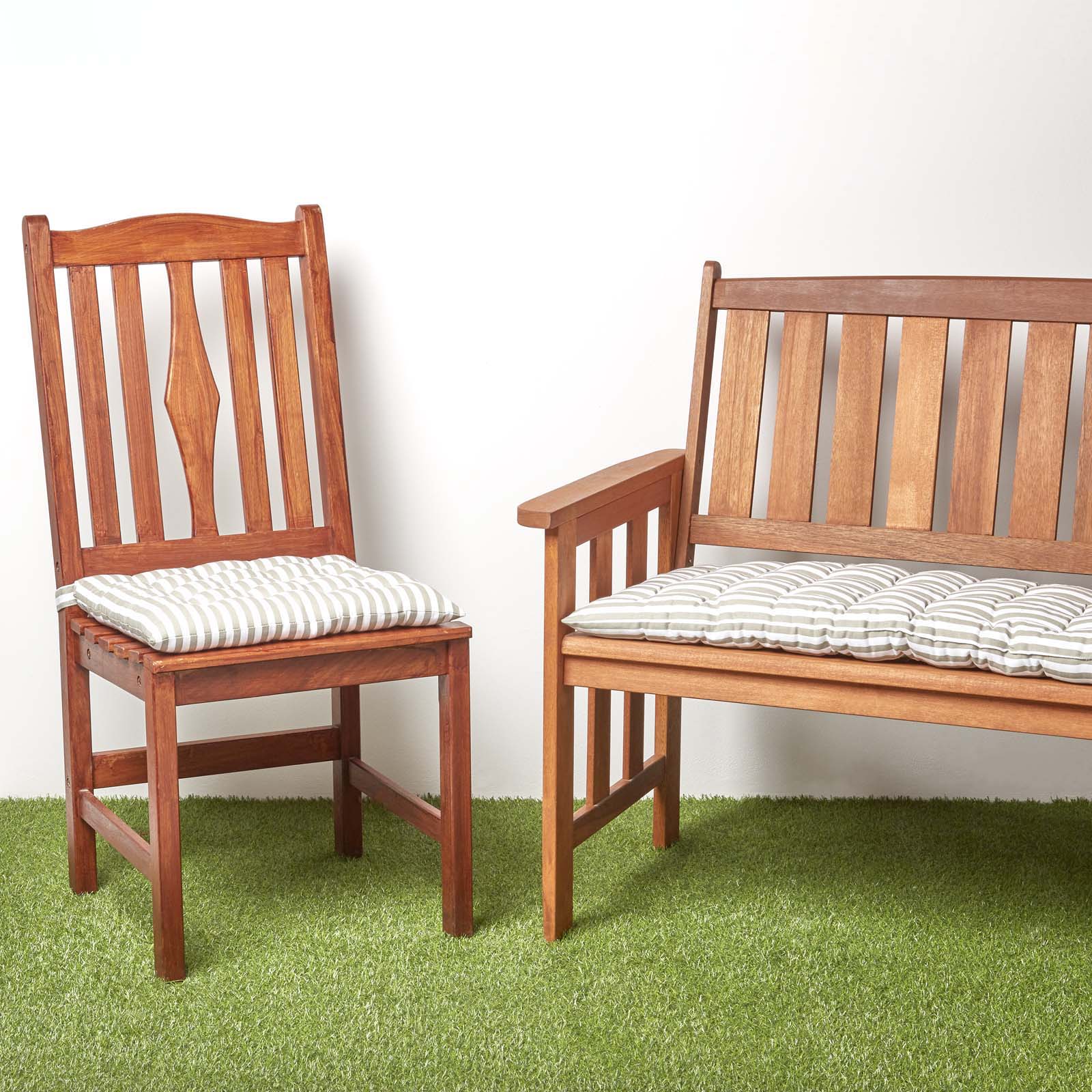 Striped Bench Cushion 2 & 3 Seater | 2 | Grey & White