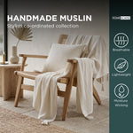Pure Handmade Cotton Muslin Bed Throw Blanket (127 X 180 Cm) | 125cm x 180cm | White