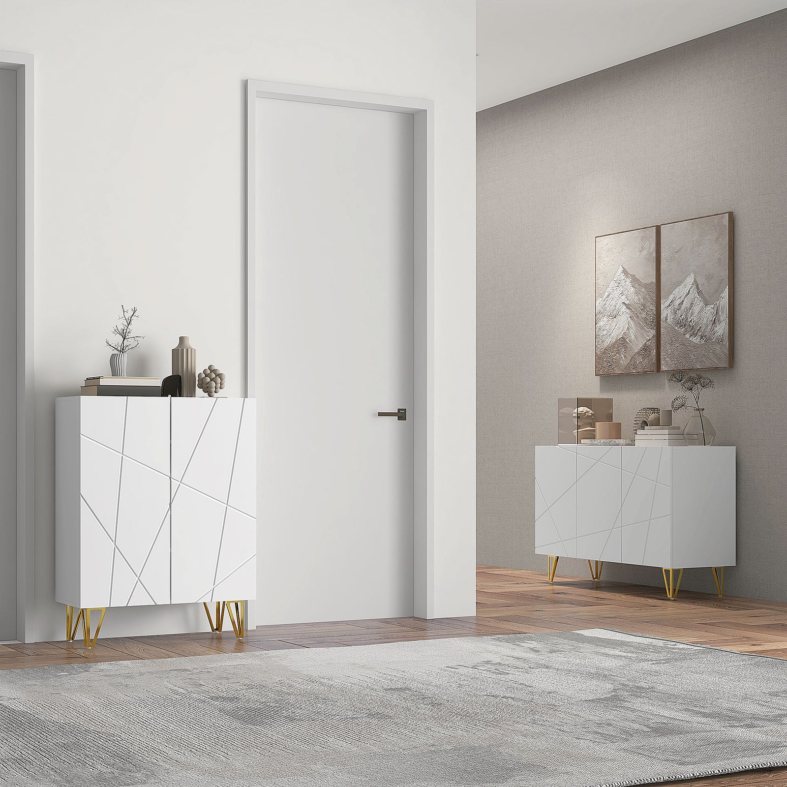 Storage Cabinet, Sideboard With Adjustable Shelves, White | One Size | White