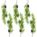6 X 100cm Artificial Hanging Maidenhair Fern Plant Dark Green