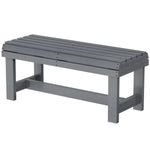 Wooden Garden Bench, 2 Seater Slatted Outdoor Bench | Grey