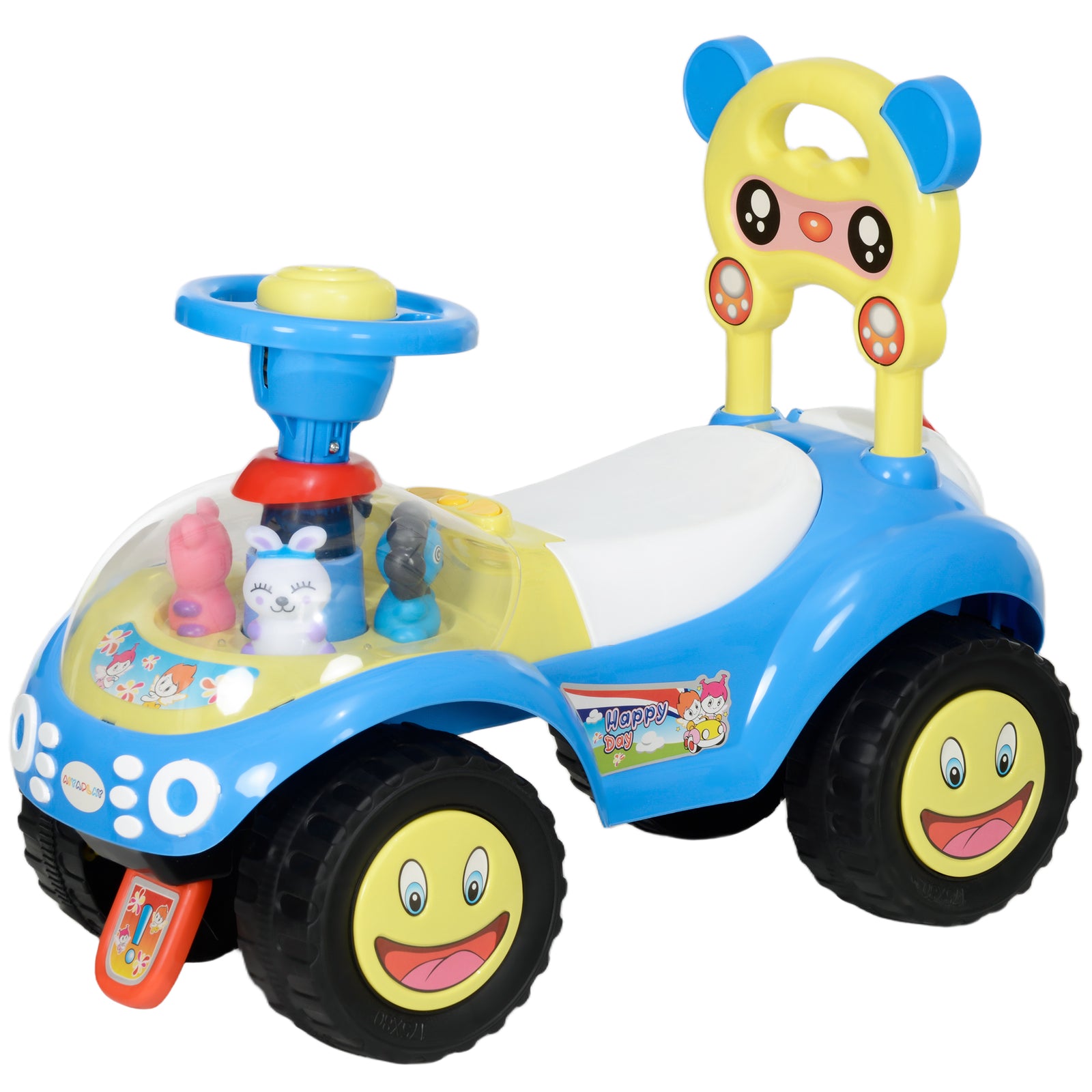 Aiyaplay Ride On Toy, Foot To Floor Design With Music, Light, Horn | Blue