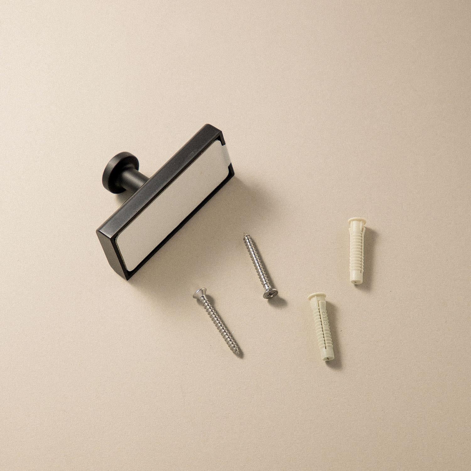 Towel Hook Robe Hook Screw-in Or Self-adhesive Matt Black Next Collection