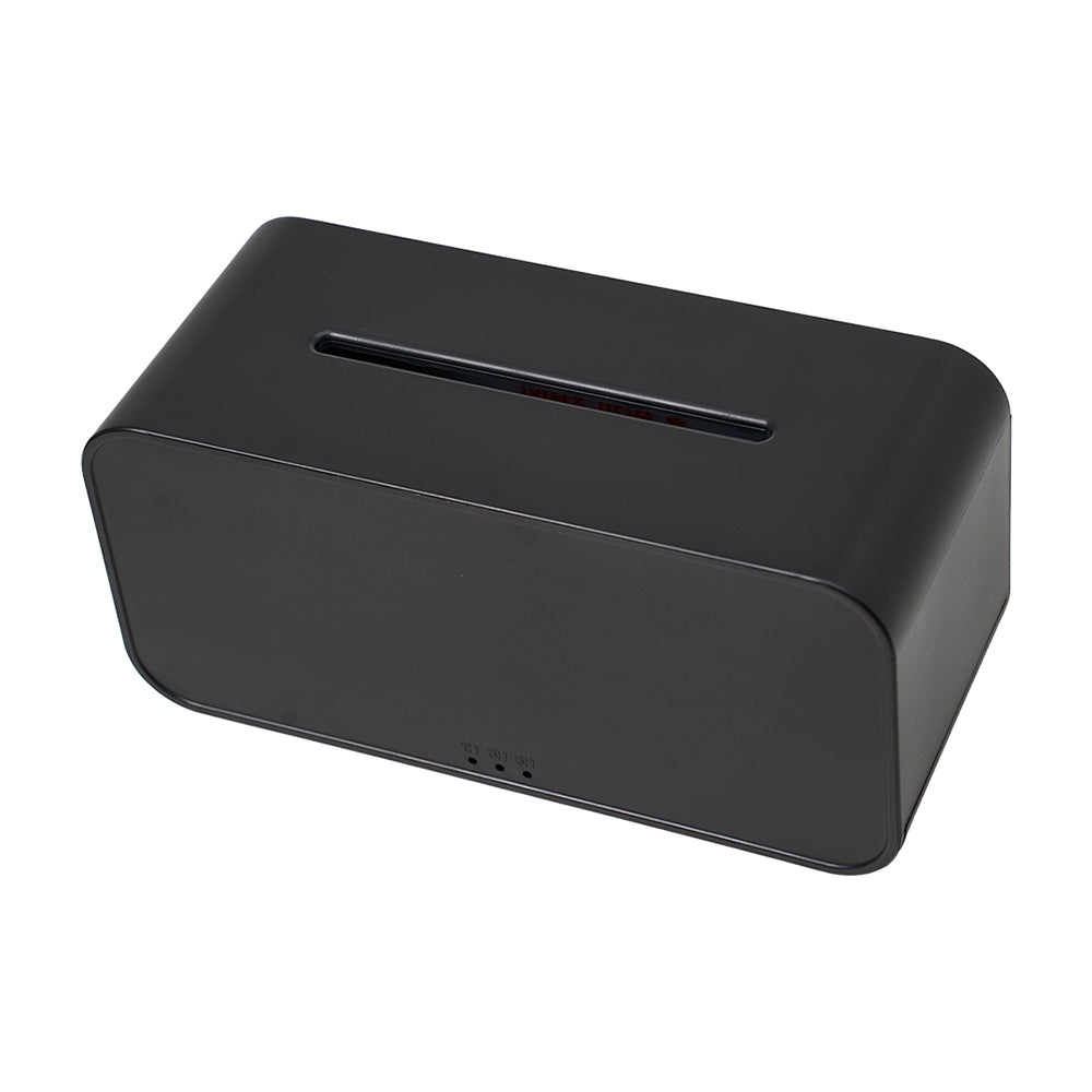 Ultrasonic Essential Oil Diffuser With Flame Effect, 7 Led Ambient Lights, Timer & Auto Shut-off | Black
