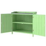 Garden Storage Cabinet Potting Bench Galvanised Top Green