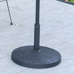 3m Garden Parasol Adjustable Tilting Parasol With Crank Handle For Outdoor Garden Patio Camping With Heavy-duty Round Base | One Size | Black