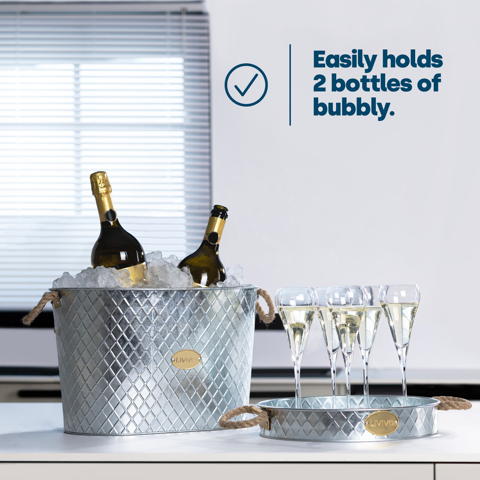Polished Steel Ice Bucket
