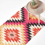 Jakarta Handwoven Geometric Kilim Wool Rug | 200cm | Orange & Black