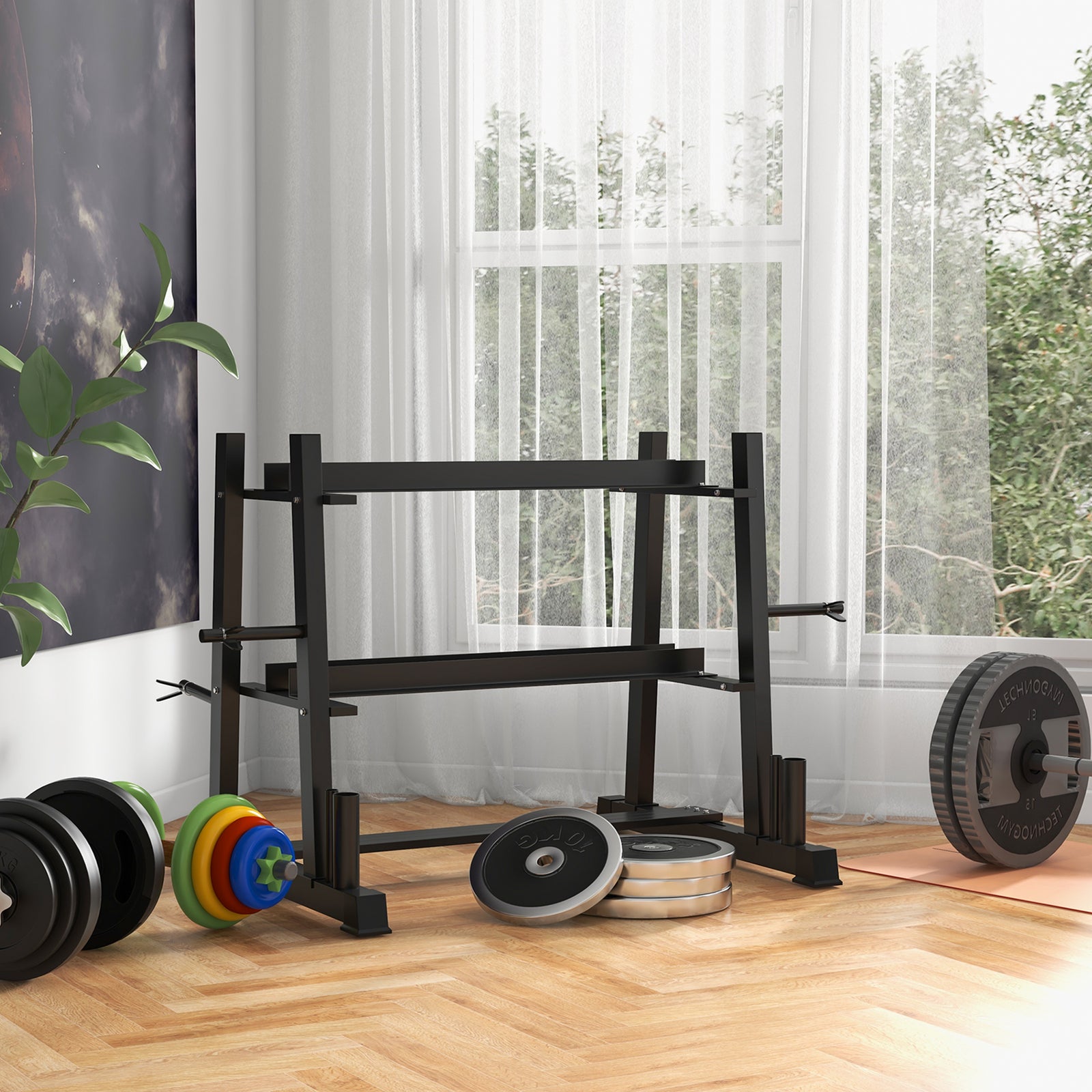3-tier Dumbbell & Kettlebell Rack