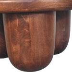 Clara Sculpted Coffee Table Rounded pillar-style legs, Brown