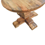 Valentina Round Dining Table – Solid Wood, Sculpted Pedestal Base
