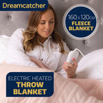 Deluxe Electric Throw Heated Double Over Blanket Soft Fleece  9 Heat & 12 Timer Settings | L | Pink