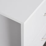2 Drawer Boxy Bedside Table W/ Handles Elevated Base | One Size | White