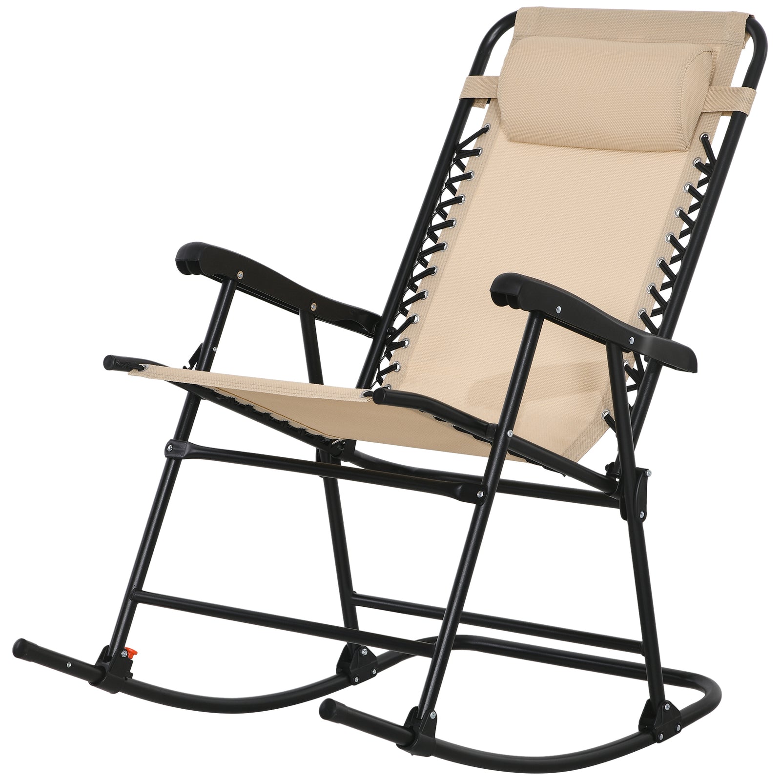 Folding Rocking Chair Zero Gravity With Headrest | Beige