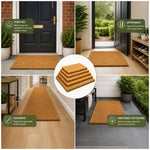 Natural Coconut Coir Plain Door Mat | 75cm x 44cm | Brown