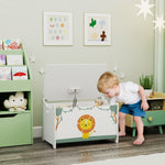 Toy Box With Lid, Safety Hinges For Kids, Nursery, Bedroom | Green