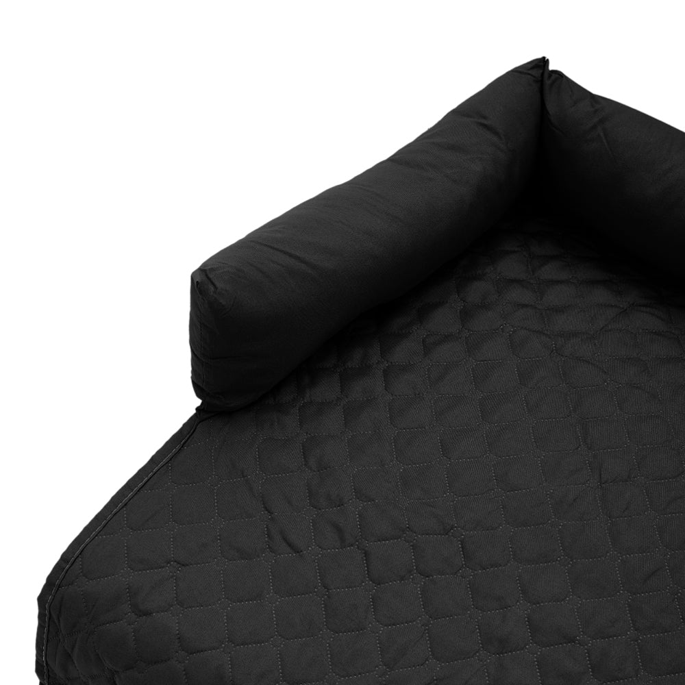 75x75cm Waterproof Pet Bed Furniture Protector Mat Dog Sofa Cover With Pillow | Black